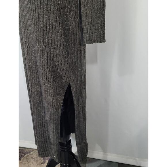 Ted Baker Sayrah Metallic Midi Ribbed Knit Dark Green Dress Size 3 (8) - Picture 5 of 7